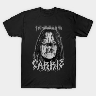 Carrie, Classic Horror, (Black Metal & White) T-Shirt